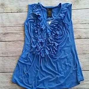 SALE NWT Womens blue ruffle top.